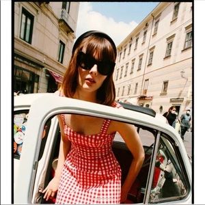 NWT Zara Fitted Minidress Gingham Plaid Pinup